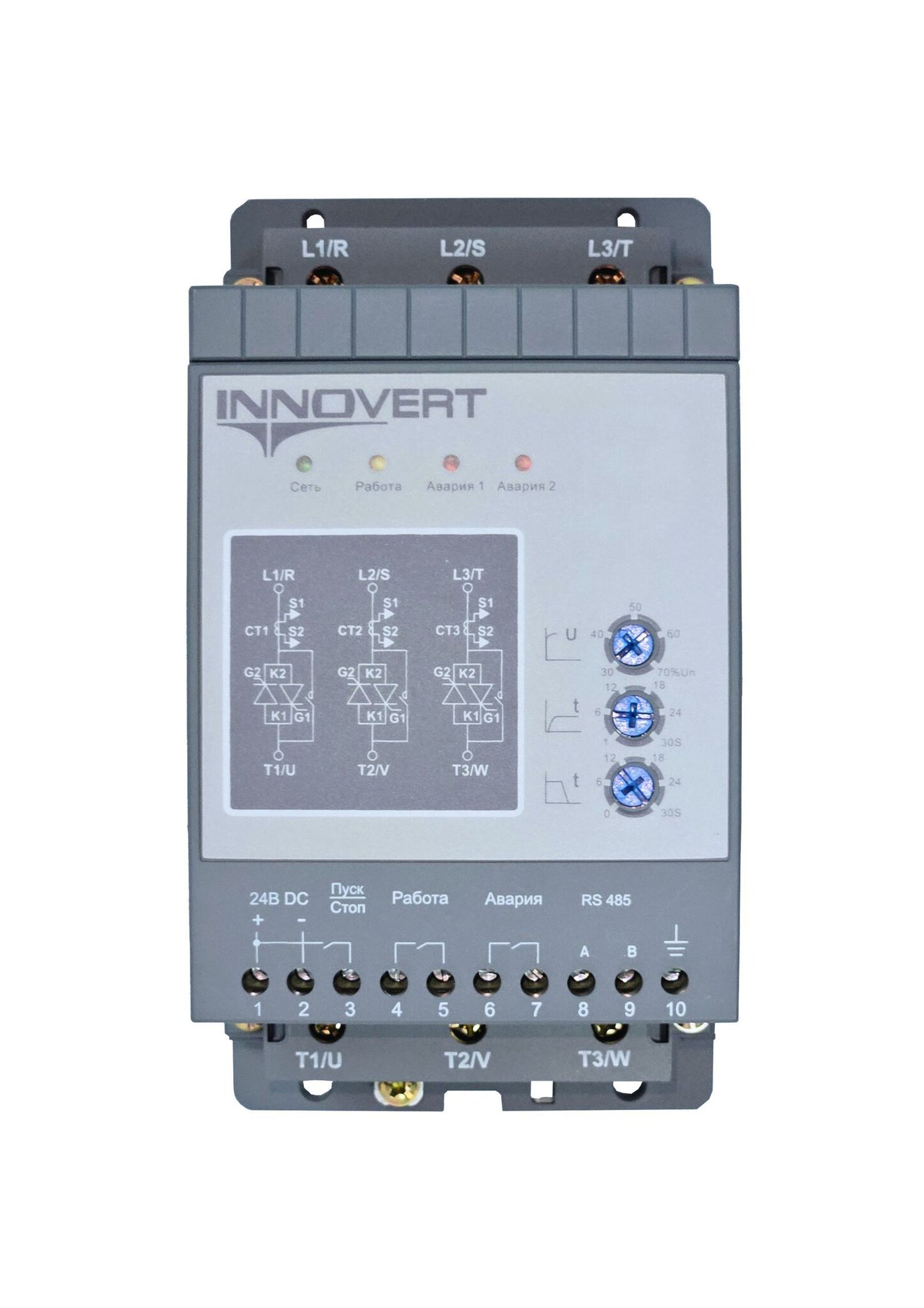 Устройство плавного пуска INNOVERT SSD112A43E, 1,1кВт, 380В, 2.2А Устройство плавного пуска INNOVERT SSD112A43E, 1,1кВт, 380В, 2.2А